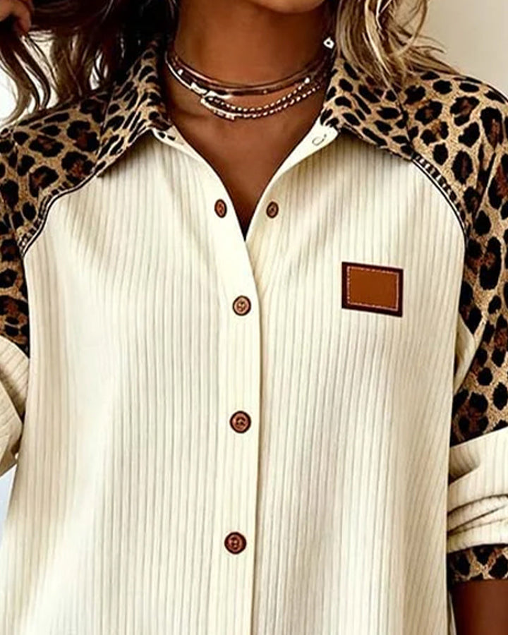 Zabby™ - Bold Leopard Print Button-Down Shirt