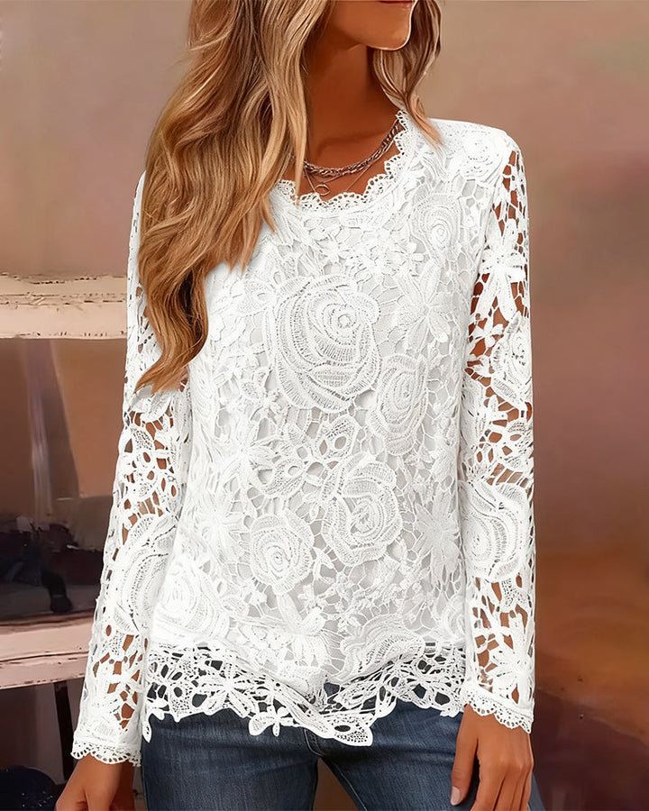 Kathleen™ - Basic Long Sleeve Lace Top