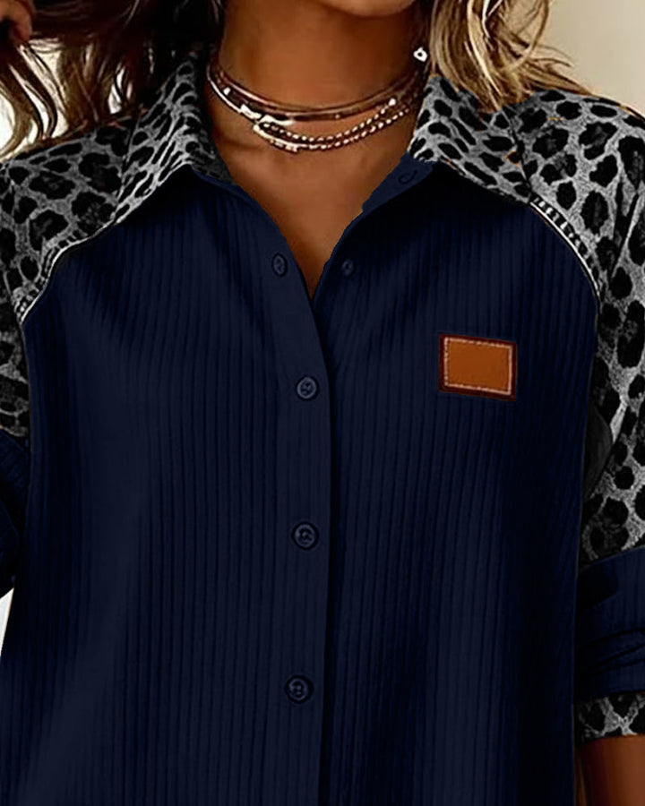 Zabby™ - Bold Leopard Print Button-Down Shirt