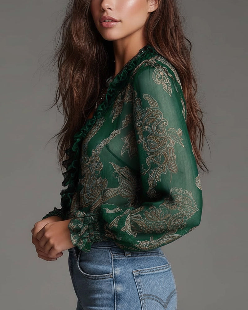 Zera™ - Vivid Blouse with Half-zip