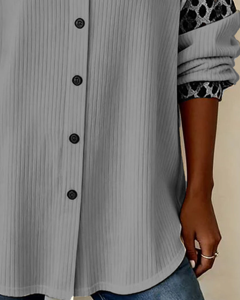 Zabby™ - Bold Leopard Print Button-Down Shirt