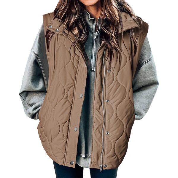 Olena™ - Women's Casual Oversized Puffer Vest with Stand Collar