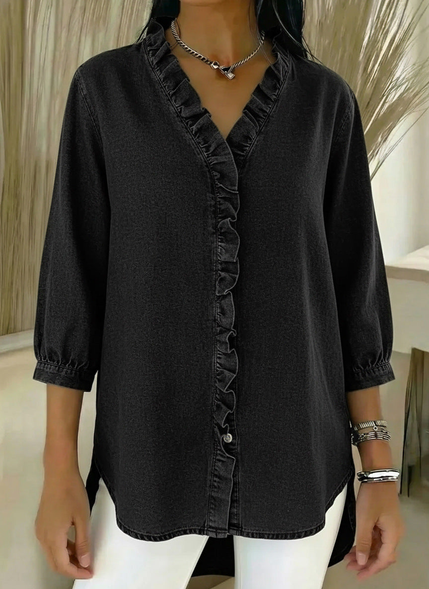 Bilma™ – Elegant Blouse with Ruffle Details