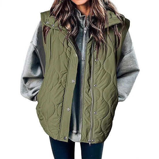 Olena™ - Women's Casual Oversized Puffer Vest with Stand Collar