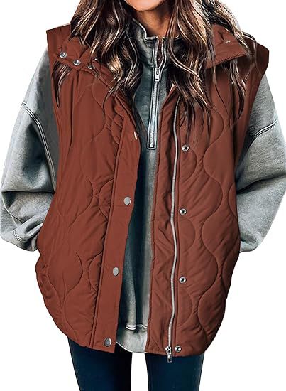 Olena™ - Women's Casual Oversized Puffer Vest with Stand Collar