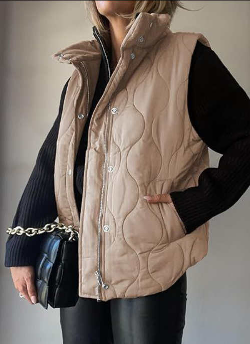 Olena™ - Women's Casual Oversized Puffer Vest with Stand Collar