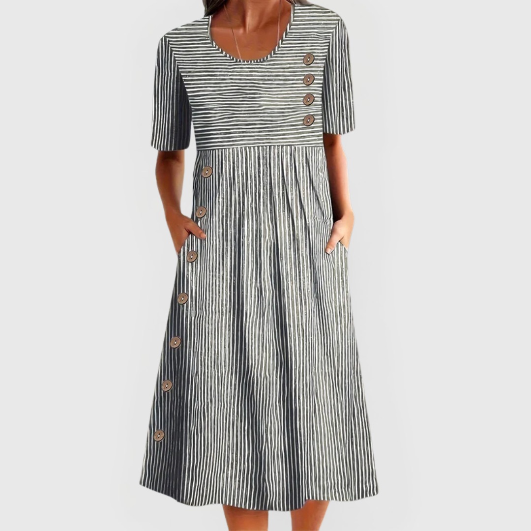 Loraine™ -Striped Midi Dress