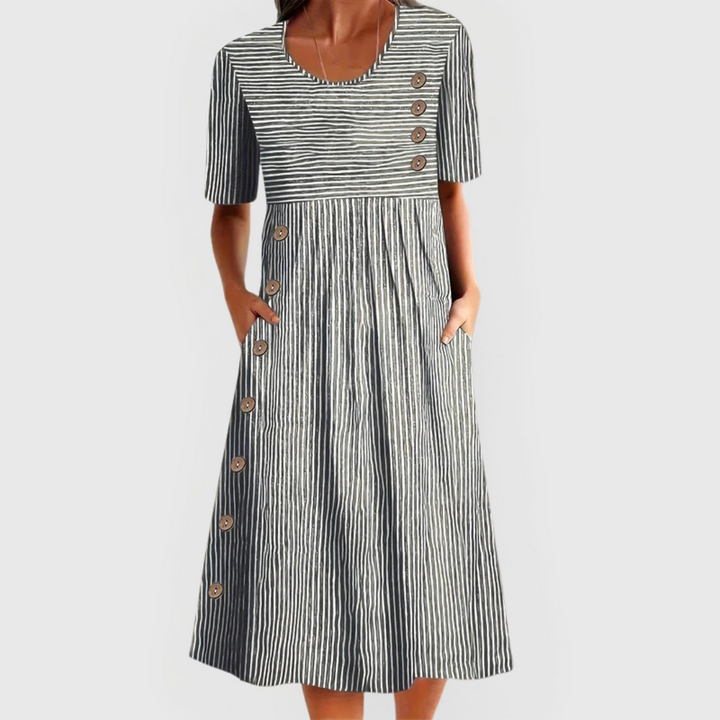 Loraine™ -Striped Midi Dress