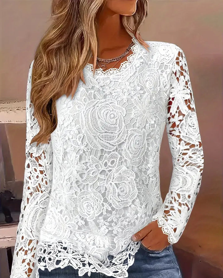 Kathleen™ - Basic Long Sleeve Lace Top