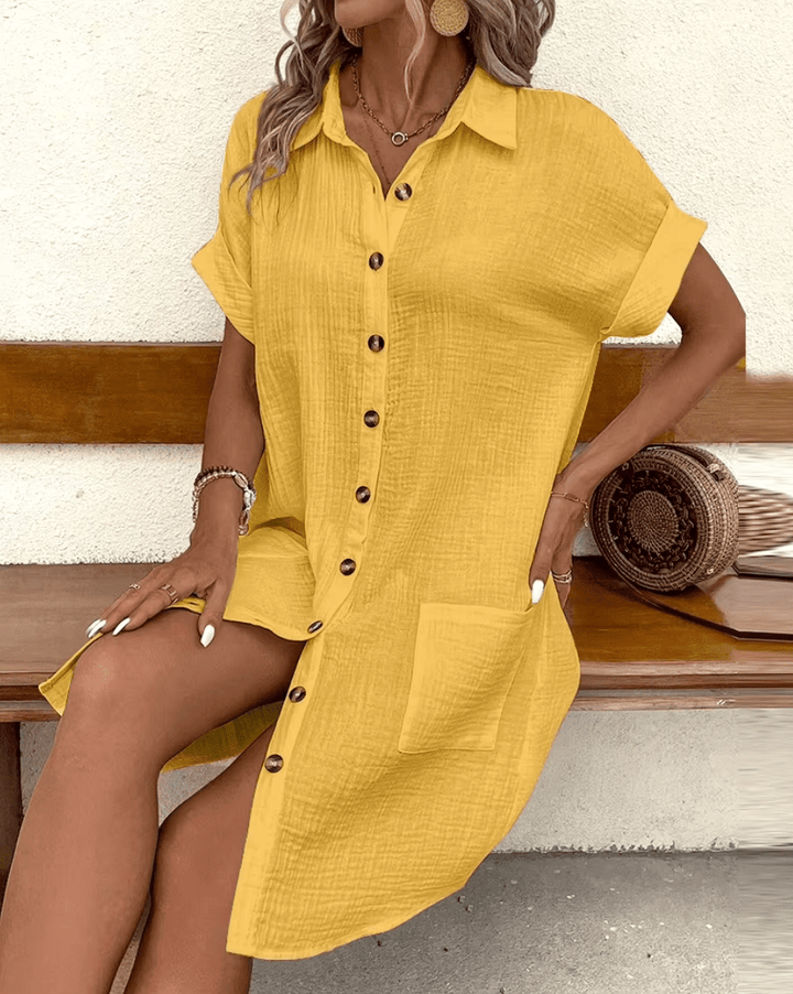 Lucy™ - Comfortable Shirt Dress with Buttons