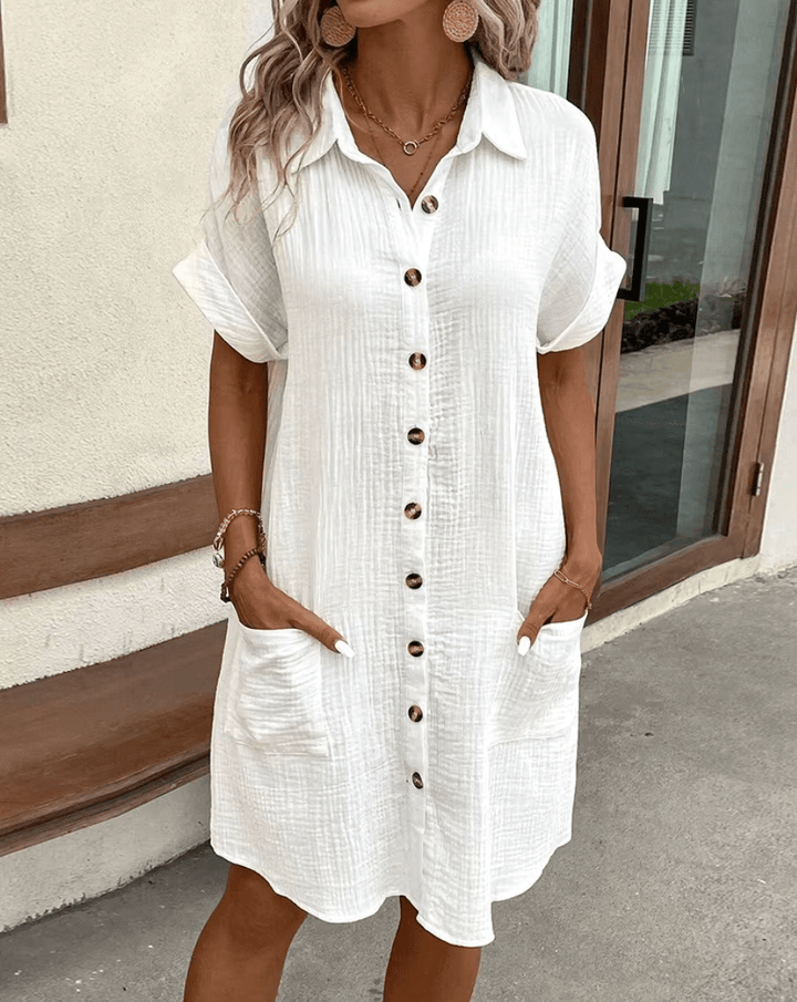 Lucy™ - Comfortable Shirt Dress with Buttons