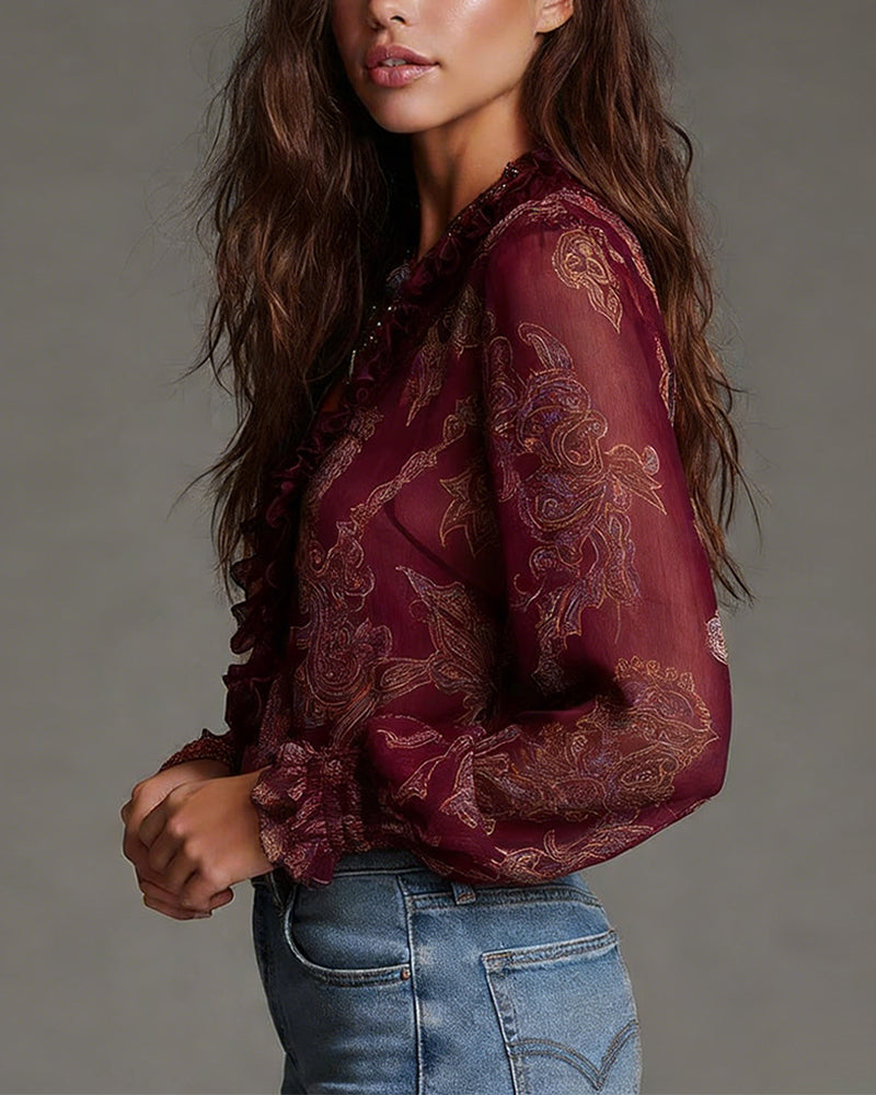 Zera™ - Vivid Blouse with Half-zip