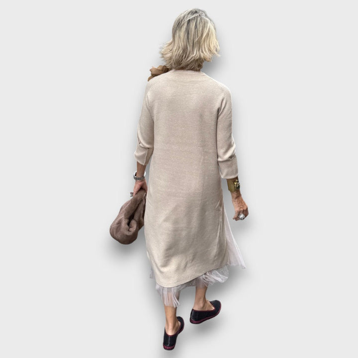 Eloisa™ – Layered Knit & Tulle Midi Dress