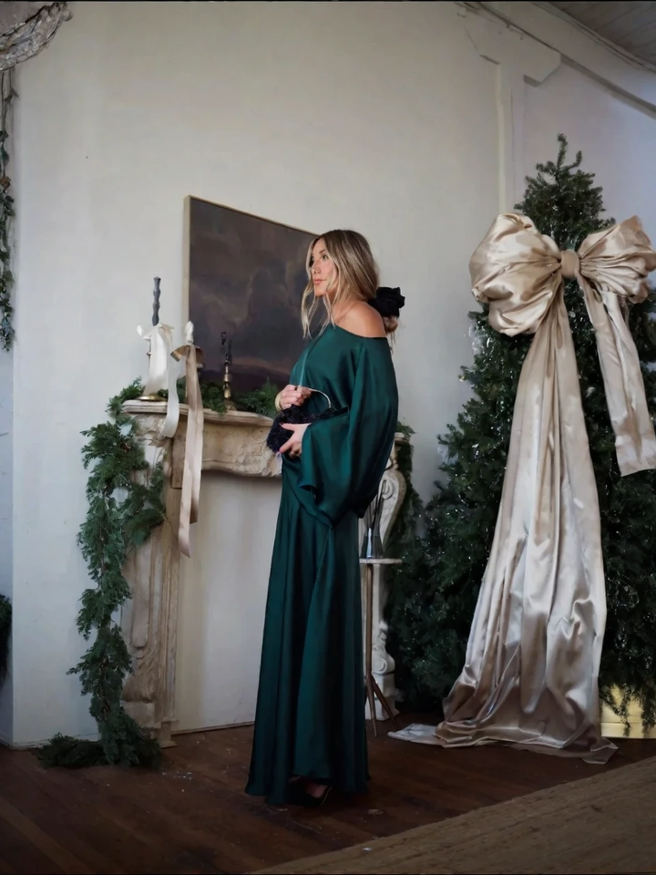 Alfy™ - Convertible Drape Top and Maxi Length A-Line Skirt