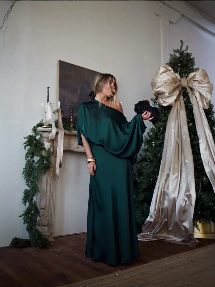 Alfy™ - Convertible Drape Top and Maxi Length A-Line Skirt