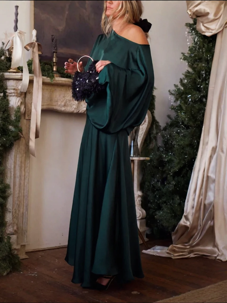 Alfy™ - Convertible Drape Top and Maxi Length A-Line Skirt