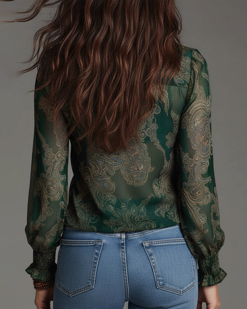 Zera™ - Vivid Blouse with Half-zip