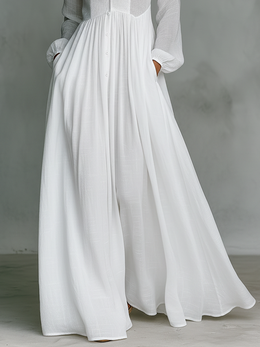 Velia™ - Flowing Button-Front Maxi Dress