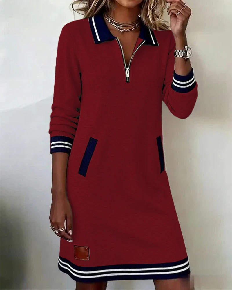Madison™ - Chic Long Sleeve Cotton Dress