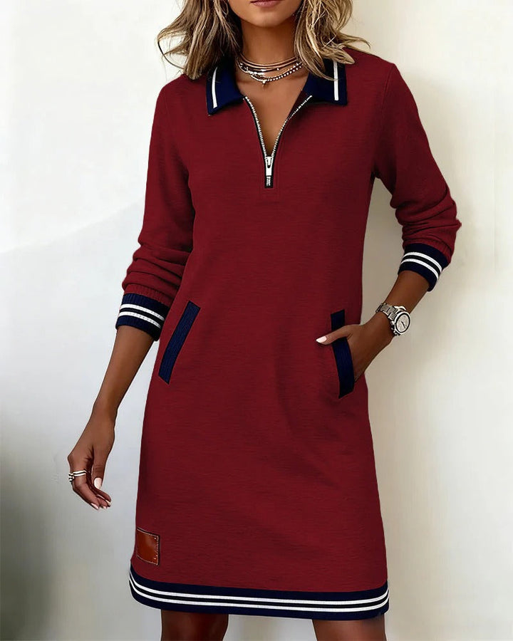 Madison™ - Chic Long Sleeve Cotton Dress